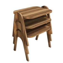 Hanah Home Juego de Mesas Nido Paris - Walnut